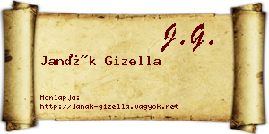 Janák Gizella névjegykártya